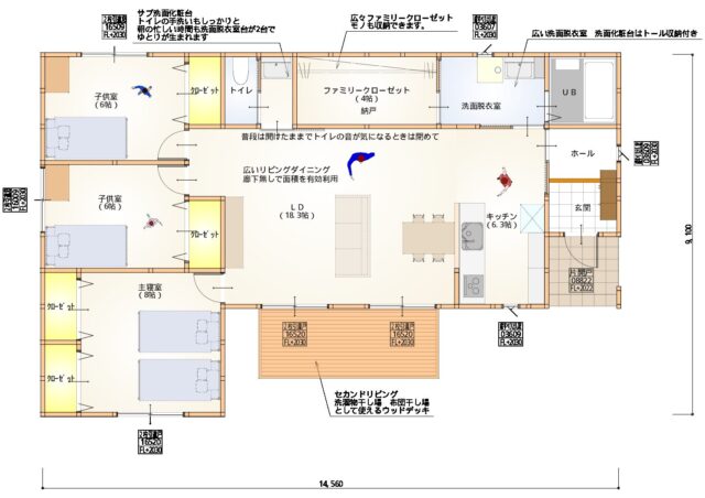 平屋 南入り 31坪 ファミリークローゼット